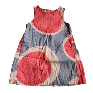 Tea Girls A-Line Dress Size 2 Pink Purple Sleeveless Zip Back Unlined Pockets